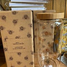 Vintage Bee glass storage jar by Sass and Belle