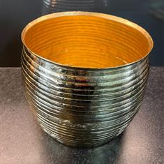 Gisela Graham Indoor metal Pot Cover Gold