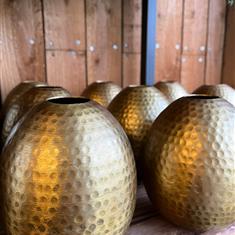 Sass and Belle Hammered Metal oval vase 