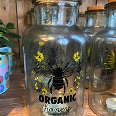 Decorative Organic Honey Motiv Glass Storage Jar