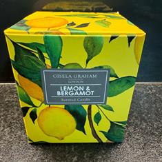 Gisela Graham Lemon and Bergamot Scented Candle 