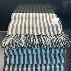 Gisela Graham Navy Stripey Throw