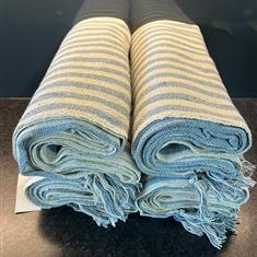 Gisela Graham Pale Blue Stripey Throw Blanket 