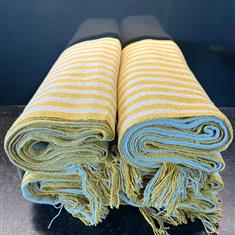 Gisela Graham Yellow Stripey Throw Blanket 