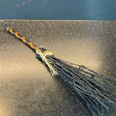 Witches Broom with Striped Handle