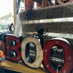 BOO light up Metal sign