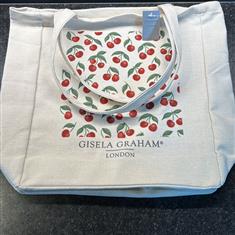 Gisela Graham Fabric Shopping Bag (Cherries)