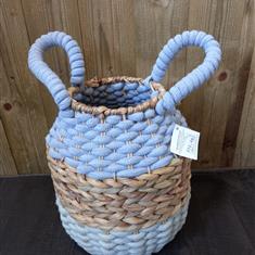 Heaven Sends Blue and Green Rope Basket with Handles