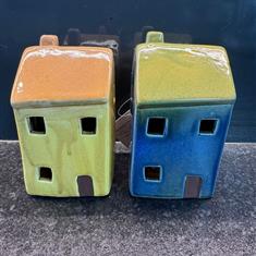 Heaven Sends Set if 2 Blue and yellow Light Up House