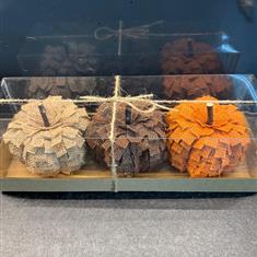 Set of 3 Textured Pumpkins