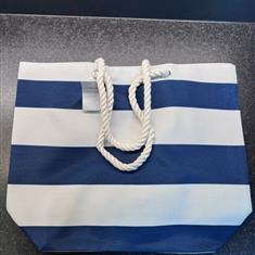 Navy and white Chunky Stripe Beach Bag