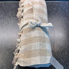 Gisela Graham Taupe Check Woven Cotton Throw