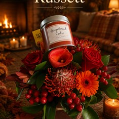 Russet Hat Box with a Scented Candle