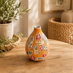 Gisela Graham Stoneware Pear Vase Orange 