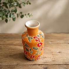 Gisela Graham Stoneware Bottle Vase Orange