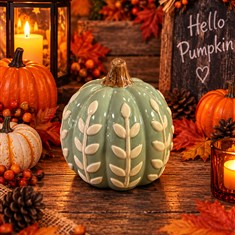 Heaven Sends Porcelain Pumpkin Green