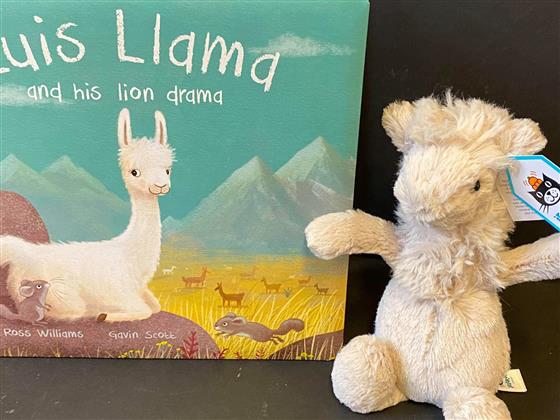 Luis Llama and his Lion Drama Soft toy and Book